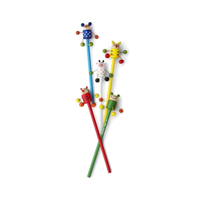 Caja de 50 lápices de madera de distintos animalitos y colores color multicolor primera vista Caja de 50 lápices de madera de distintos animalitos y colores color multicolor primera vista