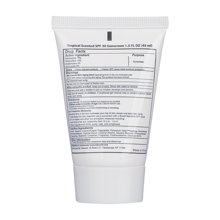 Protector solar SPF30 y aroma a vainilla en tubo blanco segunda vista