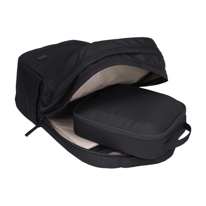 Bolsa para accesorios de poliéster reciclado con bolsillos Case Logic Invigo color negro cuarta vista Bolsa para accesorios de poliéster reciclado con bolsillos Case Logic Invigo color negro cuarta vista