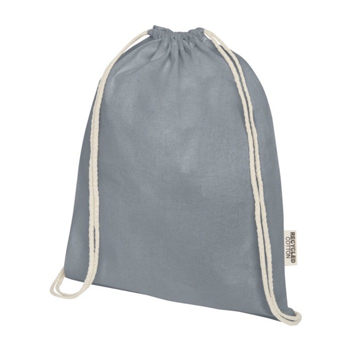 Bolsa de algodón reciclado resistente con cordones 140 g/m2 color gris Bolsa de algodón reciclado resistente con cordones 140 g/m2 color gris