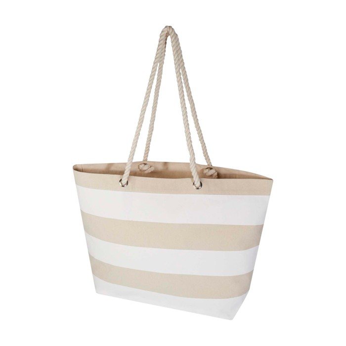 Bolsa de playa de algodón reciclado con asas de cuerda 270 g/m2 color blanco Bolsa de playa de algodón reciclado con asas de cuerda 270 g/m2 color blanco
