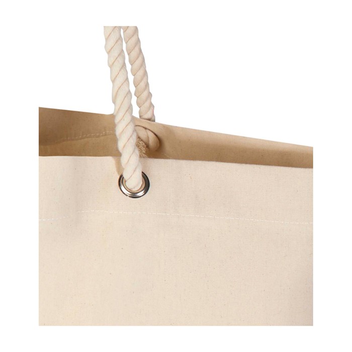 Bolsa de playa de algodón reciclado con asas de cuerda 270 g/m2 color natural vista detalle 1 Bolsa de playa de algodón reciclado con asas de cuerda 270 g/m2 color natural vista detalle 1