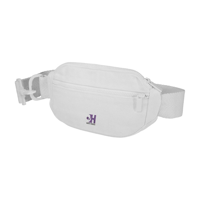 Bandolera de material reciclado con bolsillo principal amplio color blanco