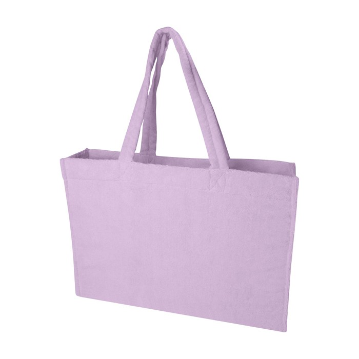 Bolsa tote de playa con acabado soft y compartimento grande color lila