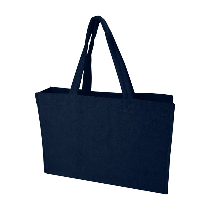 Bolsa tote de playa con acabado soft y compartimento grande color azul marino