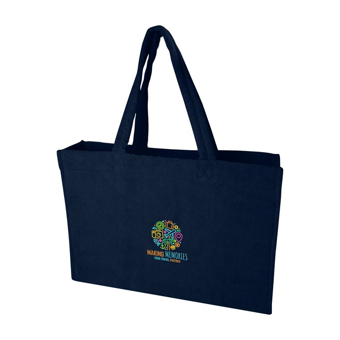 Bolsa tote de playa con acabado soft y compartimento grande color azul marino