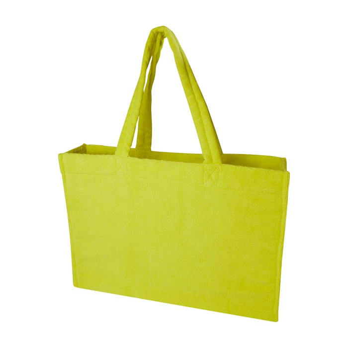 Bolsa tote de playa con acabado soft y compartimento grande color verde lima
