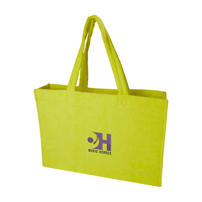 Bolsa tote de playa con acabado soft y compartimento grande color verde lima