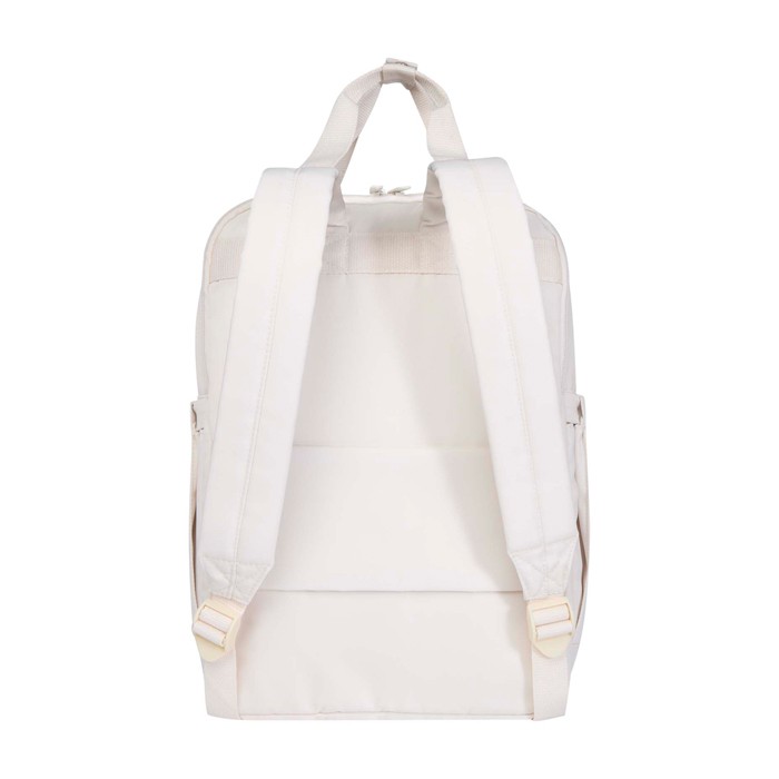Mochila de viaje ecológica multiusos para portátil 9L 14” color blanco roto segunda vista trasera