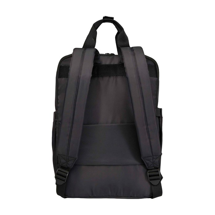 Mochila de viaje ecológica multiusos para portátil 9L 14” color negro segunda vista trasera