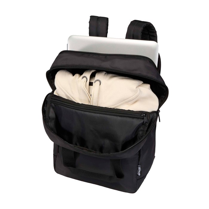 Mochila de viaje ecológica multiusos para portátil 9L 14” color negro tercera vista