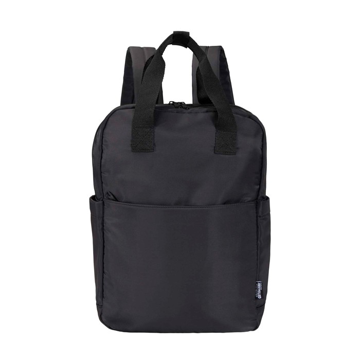 Mochila de viaje ecológica multiusos para portátil 9L 14” color negro segunda vista frontal