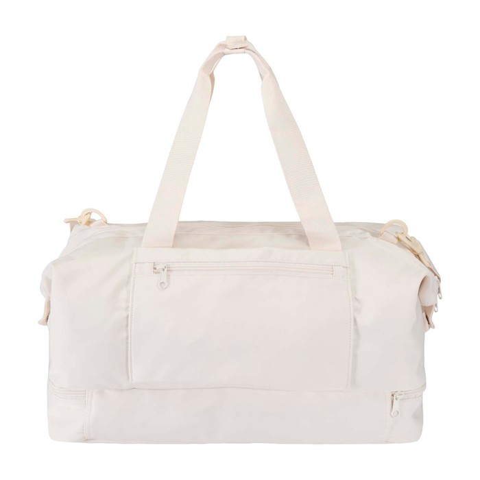 Bolsa de viaje ecológica diseñada para un uso práctico y cómodo 42L color blanco roto segunda vista frontal Bolsa de viaje ecológica diseñada para un uso práctico y cómodo 42L color blanco roto segunda vista frontal