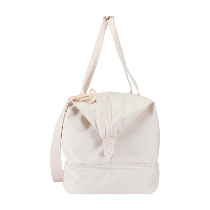 Bolsa de viaje ecológica diseñada para un uso práctico y cómodo 42L color blanco roto vista lateral Bolsa de viaje ecológica diseñada para un uso práctico y cómodo 42L color blanco roto vista lateral