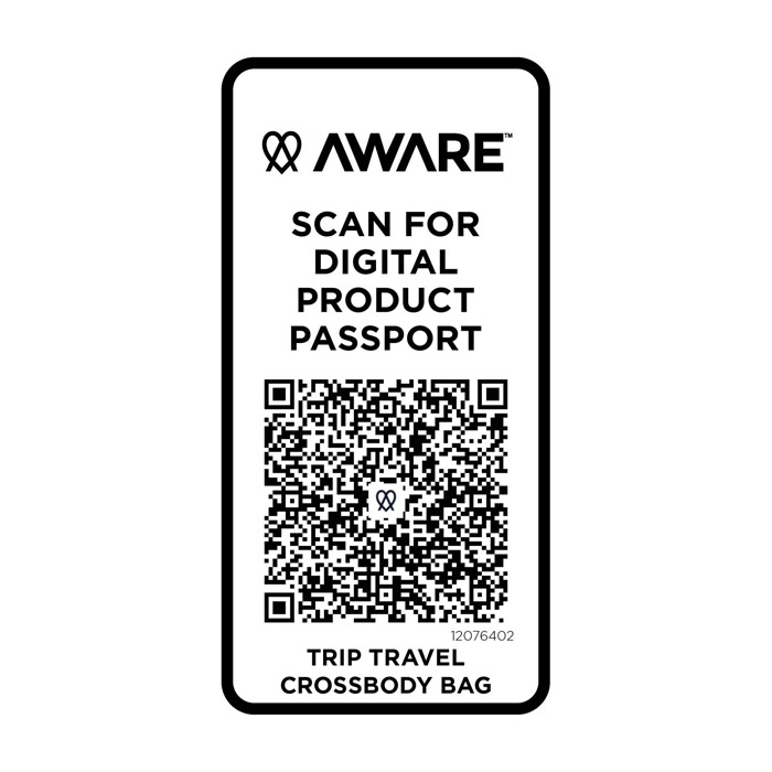 Bolso bandolera de viaje de poliéster reciclado con compartimiento 1L color blanco roto tercera vista