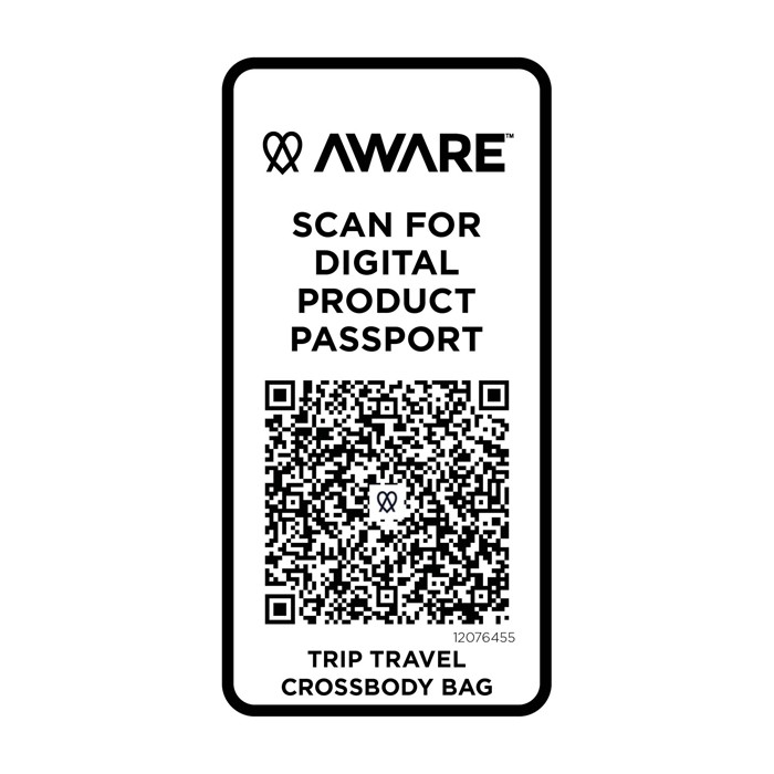 Bolso bandolera de viaje de poliéster reciclado con compartimiento 1L color azul cian tercera vista