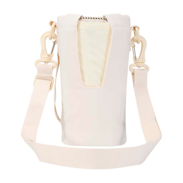 Bolsa de viaje para botellas hecha de materiales ecológicos 2L color blanco roto segunda vista trasera Bolsa de viaje para botellas hecha de materiales ecológicos 2L color blanco roto segunda vista trasera