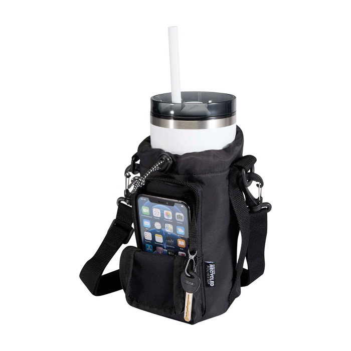 Bolsa de viaje para botellas hecha de materiales ecológicos 2L color negro Bolsa de viaje para botellas hecha de materiales ecológicos 2L color negro