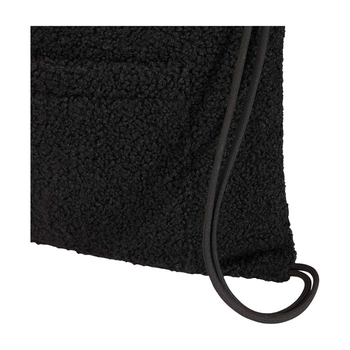 Mochila de cuerdas de sherpa reciclada con bolsillo frontal 9L color negro vista detalle 1