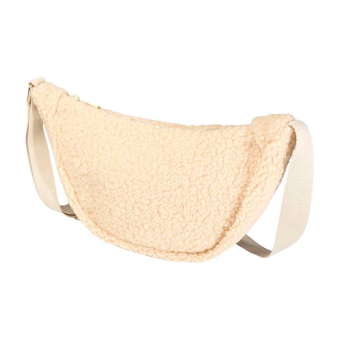 Bolso bandolera de sherpa reciclada con correas de hombros 3L color natural