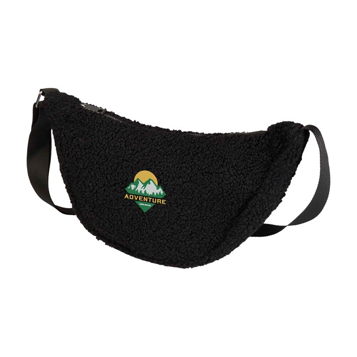 Bolso bandolera de sherpa reciclada con correas de hombros 3L color negro