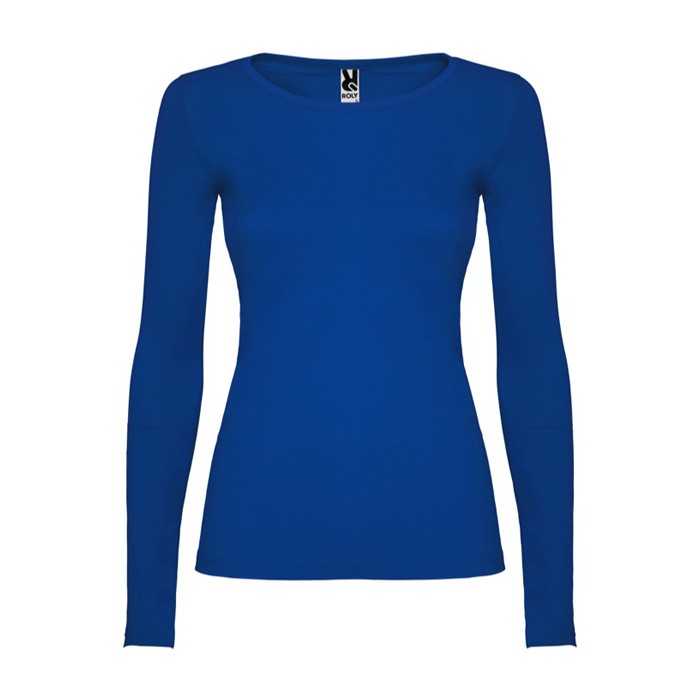 Camiseta para mujer de algodón en manga larga 160 g/m2 Roly Direct Extreme color azul real segunda vista