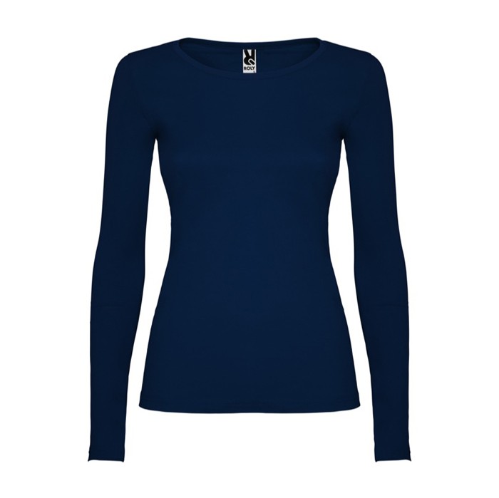 Camiseta para mujer de algodón en manga larga 160 g/m2 Roly Direct Extreme color azul marino segunda vista