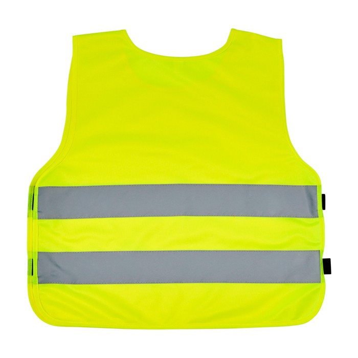Chaleco alta visibilidad infantil 3 a 6 años con cierre velcro RFX™ color amarillo fluorescente segunda vista trasera