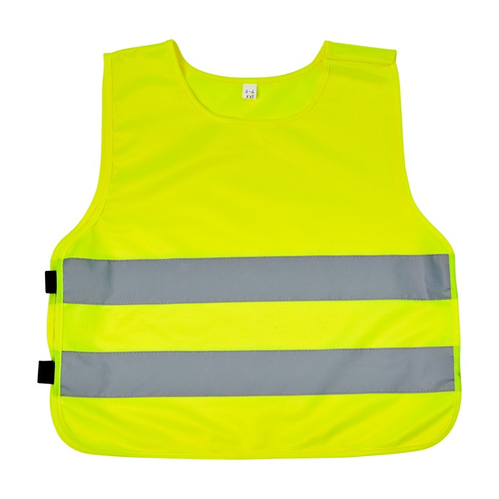 Chaleco alta visibilidad infantil 3 a 6 años con cierre velcro RFX™ color amarillo fluorescente segunda vista frontal