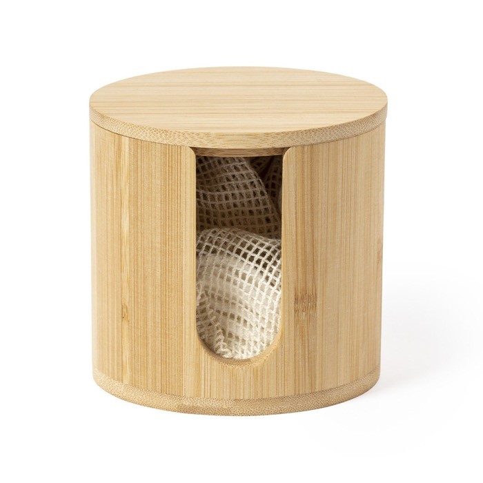 Dispensador de discos desmaquillantes color natural