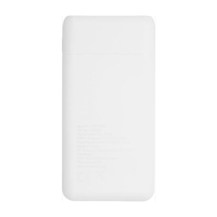 Batería externa de bolsillo color blanco segunda vista trasera