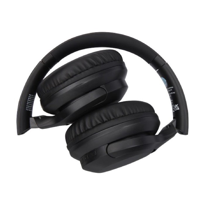 Auriculares de plástico reciclado con micro color negro segunda vista Auriculares de plástico reciclado con micro color negro segunda vista