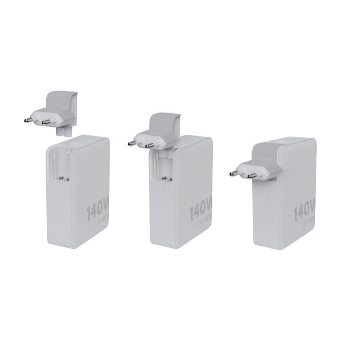 Cargador de viaje ultrafino con 4 puertos y para varias regiones 240W color blanco cuarta vista Cargador de viaje ultrafino con 4 puertos y para varias regiones 240W color blanco cuarta vista