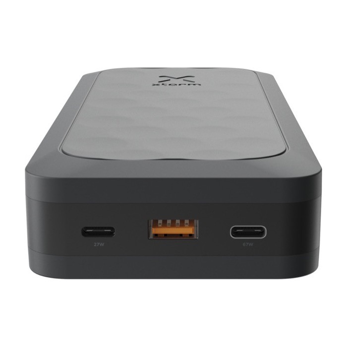 Batería externa de plástico reciclado ultrarrápida de 27.000 mAh color negro vista detalle 1 Batería externa de plástico reciclado ultrarrápida de 27.000 mAh color negro vista detalle 1