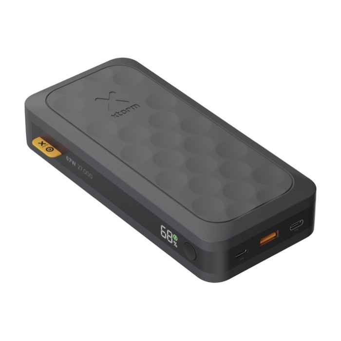 Batería externa de plástico reciclado ultrarrápida de 27.000 mAh color negro tercera vista Batería externa de plástico reciclado ultrarrápida de 27.000 mAh color negro tercera vista