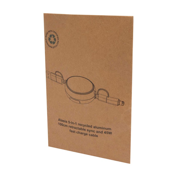 Cable retráctil de sincronización de datos con plástico y aluminio color rojo segunda vista con caja Cable retráctil de sincronización de datos con plástico y aluminio color rojo segunda vista con caja