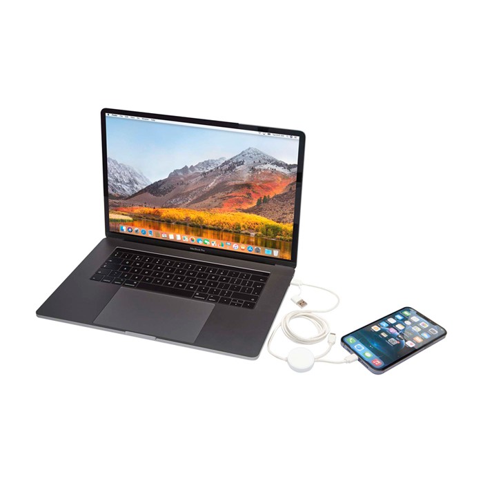 Cable de plástico reciclado y sincronización de datos 27W 5 en 1 color blanco cuarta vista Cable de plástico reciclado y sincronización de datos 27W 5 en 1 color blanco cuarta vista