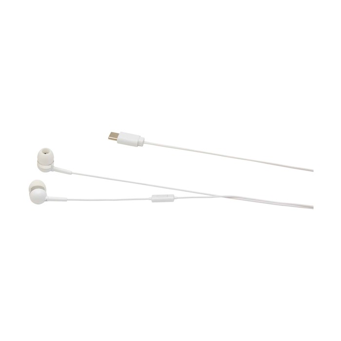 Auriculares tipo C de cable con sonido de alta calidad y micrófono color blanco vista detalle 1 Auriculares tipo C de cable con sonido de alta calidad y micrófono color blanco vista detalle 1