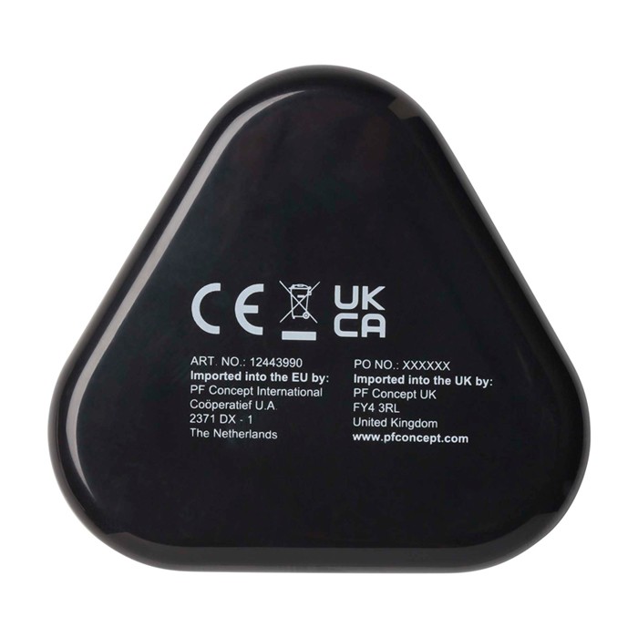 Auriculares sencillos con conector de audio y estuche triangular color negro segunda vista trasera Auriculares sencillos con conector de audio y estuche triangular color negro segunda vista trasera