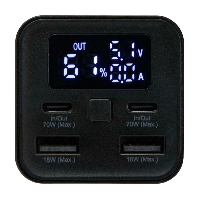 Powerbank ideal para portátil de aluminio reciclado 20.000 mAh color negro vista detalle 1