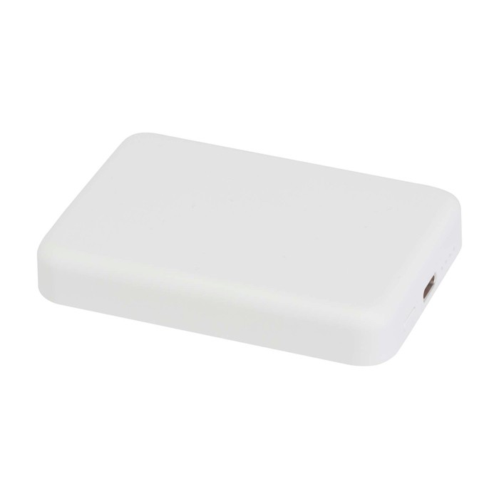 Batería externa inalámbrica magnética de plástico reciclado 5.000 mAh color blanco segunda vista