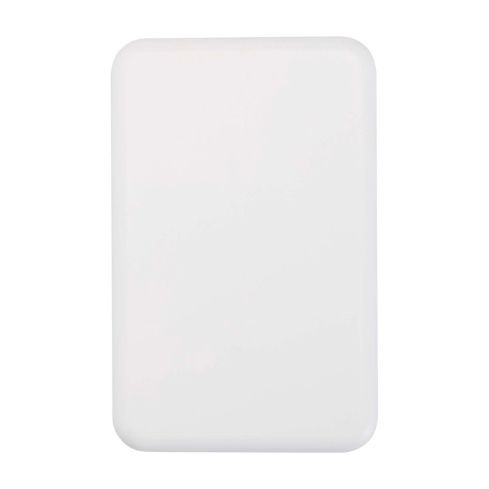 Powerbank inalámbrica magnética de plástico reciclado 10.000 mAh color blanco segunda vista frontal