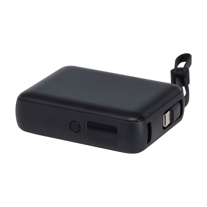 Batería externa de plástico reciclado con carga rápida 10.000 mAh color negro segunda vista