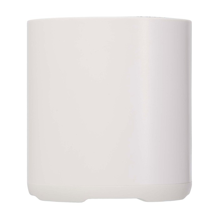 Altavoz inalámbrico de plástico reciclado con micrófono integrado 3W color blanco segunda vista trasera Altavoz inalámbrico de plástico reciclado con micrófono integrado 3W color blanco segunda vista trasera