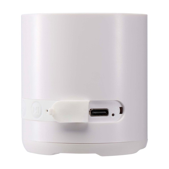 Altavoz inalámbrico de plástico reciclado con micrófono integrado 3W color blanco vista detalle 1 Altavoz inalámbrico de plástico reciclado con micrófono integrado 3W color blanco vista detalle 1