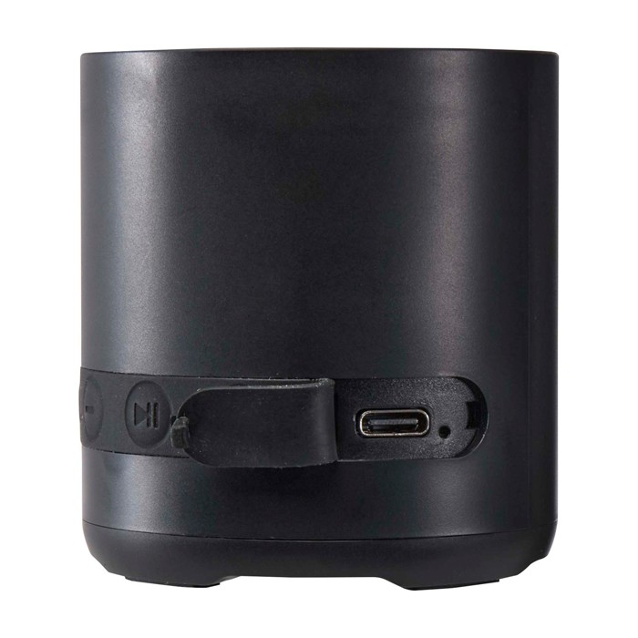 Altavoz inalámbrico de plástico reciclado con micrófono integrado 3W color negro vista detalle 1 Altavoz inalámbrico de plástico reciclado con micrófono integrado 3W color negro vista detalle 1