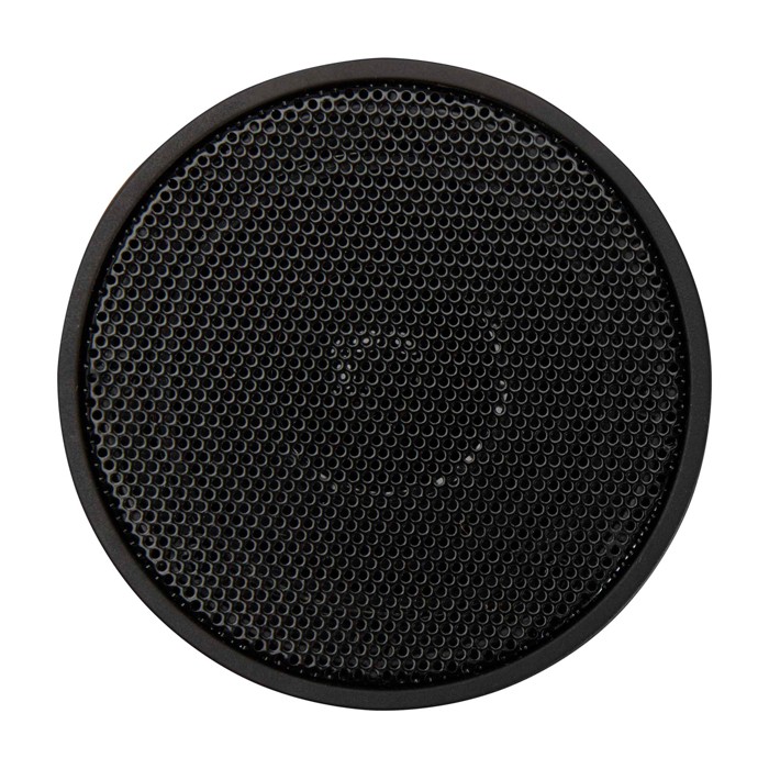Altavoz inalámbrico de plástico reciclado con micrófono integrado 3W color negro tercera vista frontal Altavoz inalámbrico de plástico reciclado con micrófono integrado 3W color negro tercera vista frontal