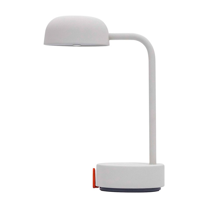 Lámpara de mesa recargable y regulable según necesites Kooduu Fokus color blanco vista lateral