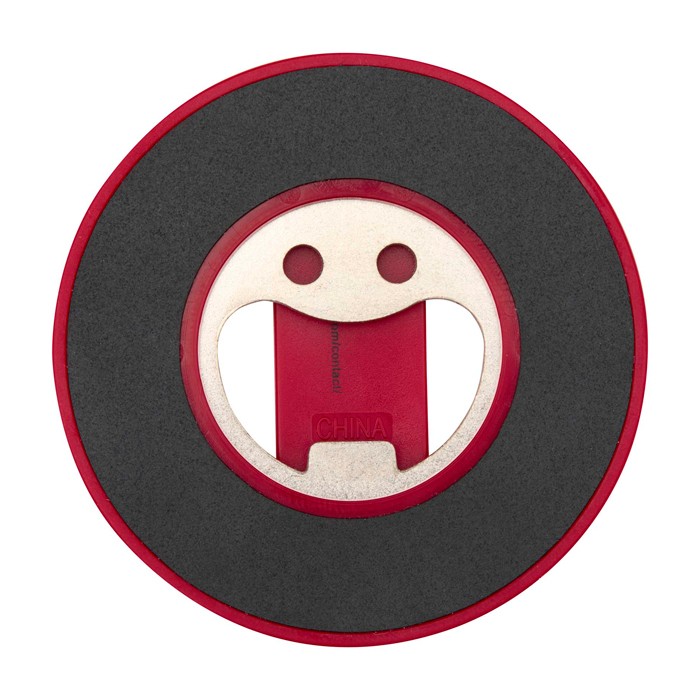 Soporte magnético 2 en 1 para móvil con abrebotellas incorporado color rojo segunda vista trasera