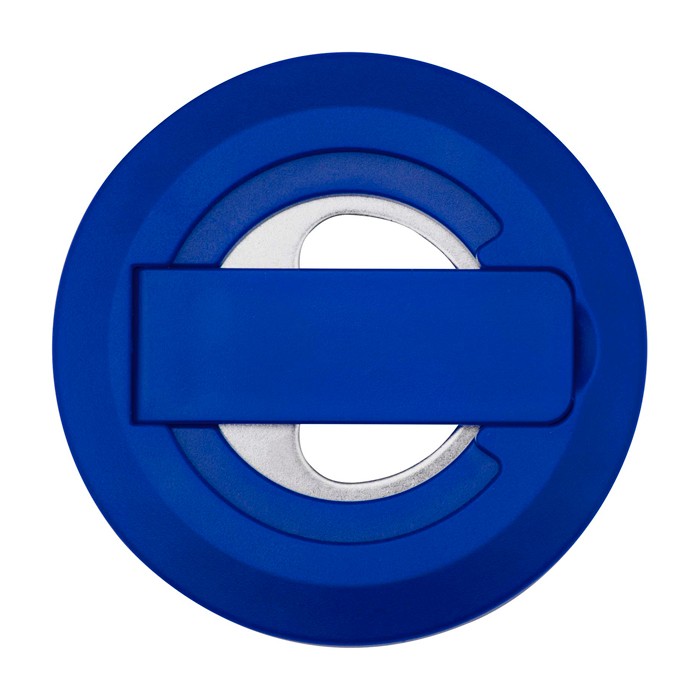 Soporte magnético 2 en 1 para móvil con abrebotellas incorporado color azul real segunda vista frontal